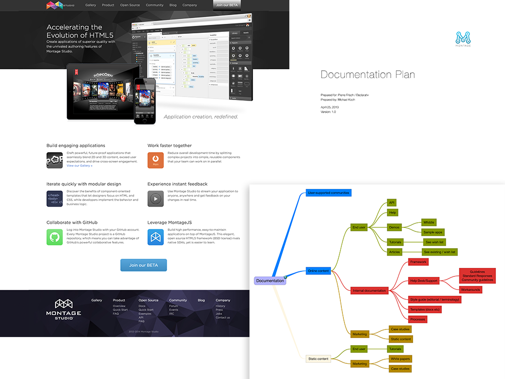 Screenshots: Montage Studio web site