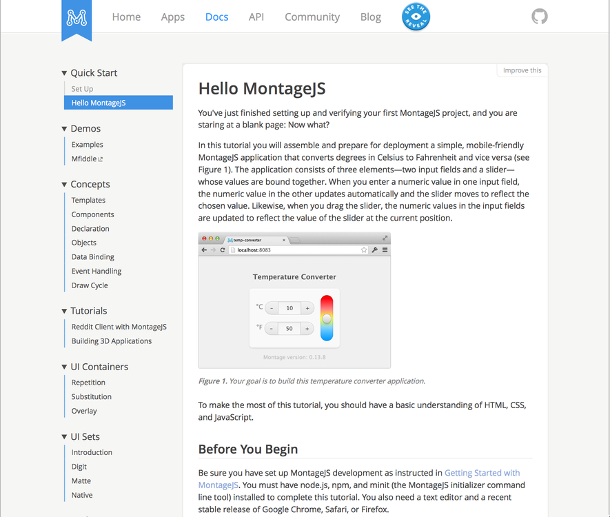 Screenshot: Tutorial Hello MontageJS